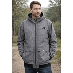 The North Face Mens XL Heather Gray Hooded Full-Zip Jacket